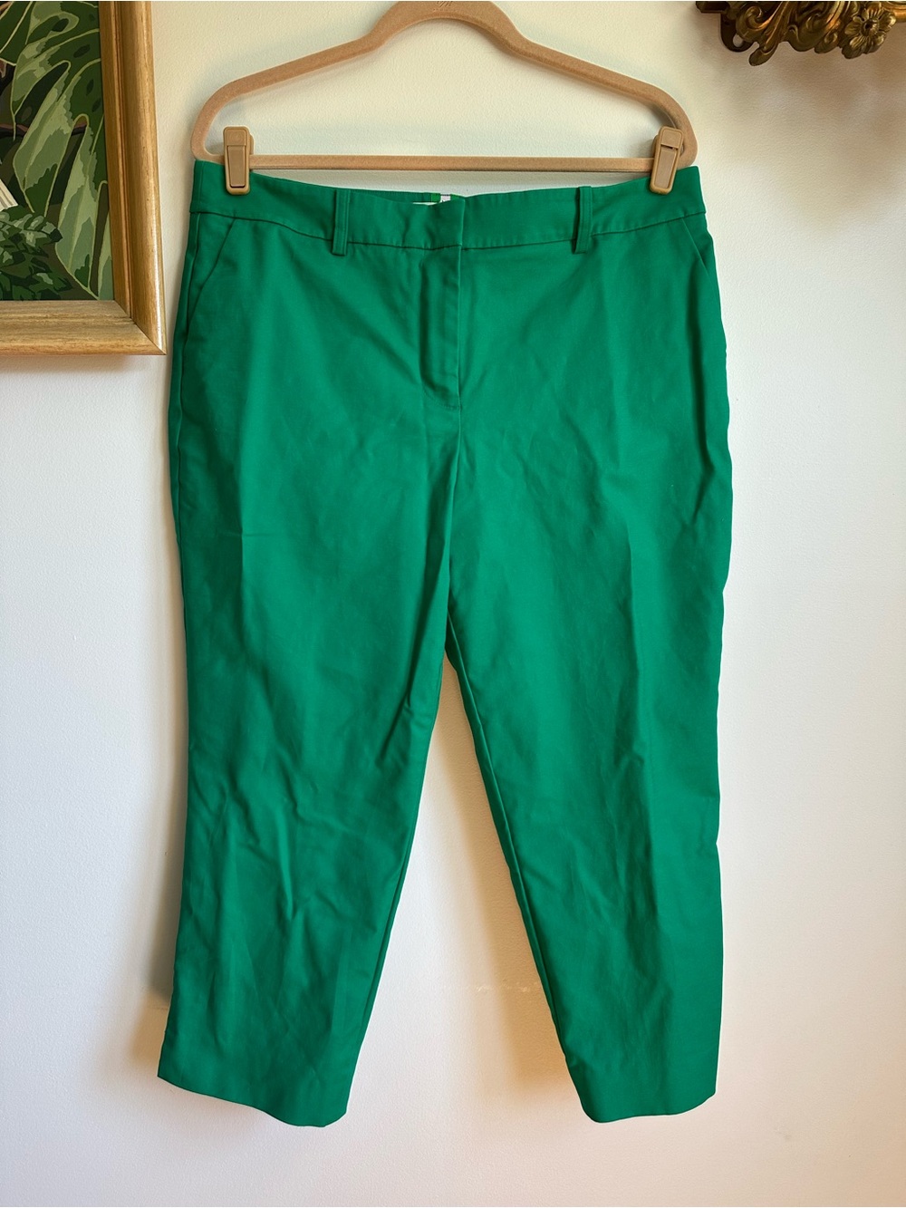 Boden Chino Pants Womens 16P Green Stretch Cotton Blend